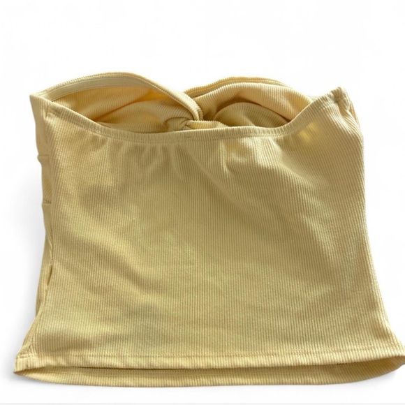 Yellow Ribbed Tube Top - Picture 2 of 2